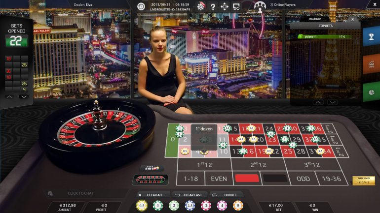 Live dealer online roulette