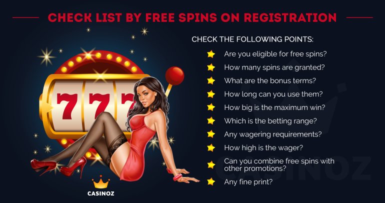 free spins for registration in casinos