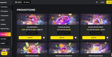 100% up to €1,000 and 300 FS on your first deposit at Golden Star: Golden Star Online Casino