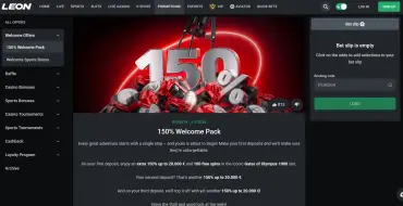 150% up to 20,000 € / $ + 100 free spins on first deposit at Leon: Leon online casino
