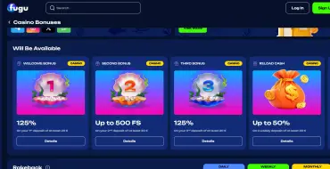 125% up to €/$ 600 on your first deposit at FUGU: Fugu Online Casino