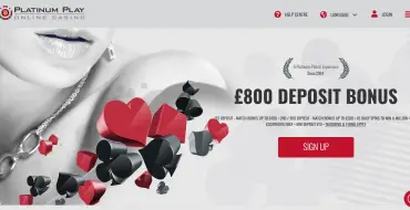 Welcome package up to £800 at Platinum Play: Platinum Play Casino
