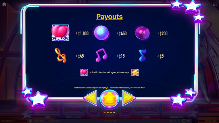 Symbols' values in Disco Beats Disco Beats