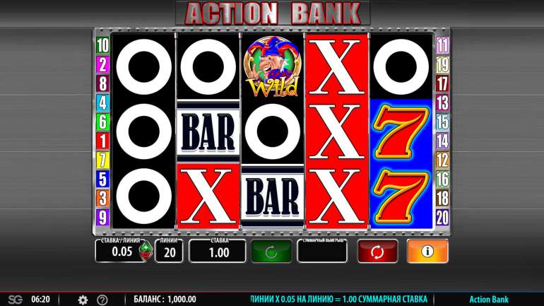 The slot is dedicated to the bank theme in Action Bank Action Bank