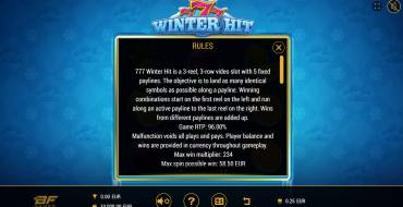 777 Winter Hit: Rules