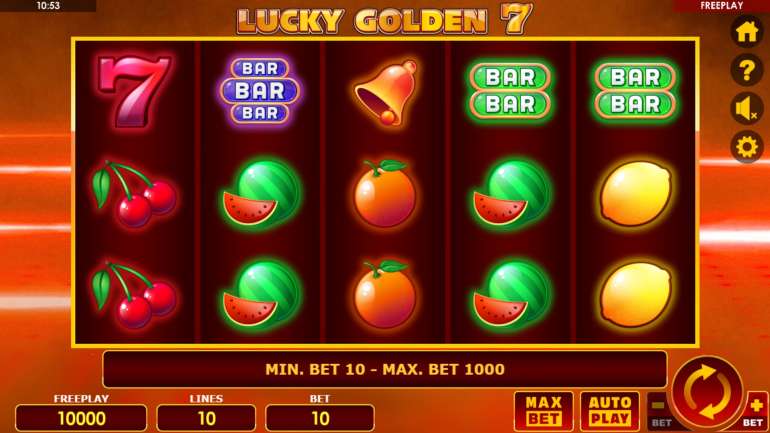 Slot's design in Lucky Golden 7 Lucky Golden 7
