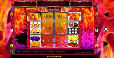7's Deluxe Jackpot King: Payout table