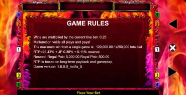 7's Deluxe Jackpot King: Rules