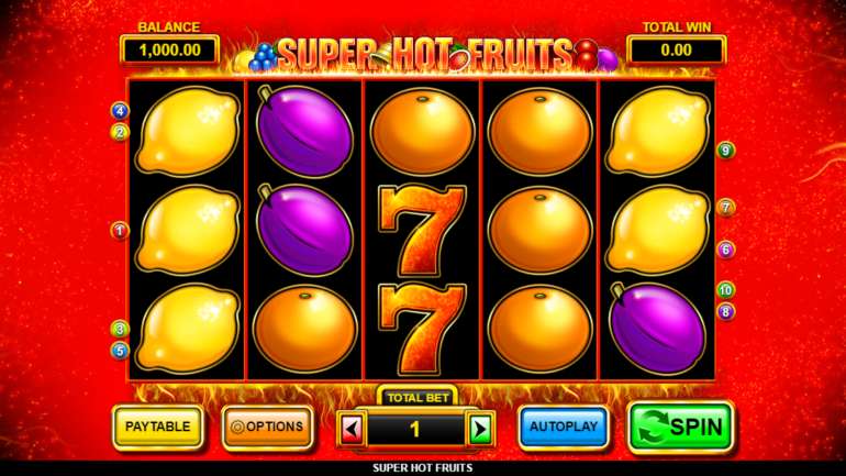 The slot is dedicated to the classic theme in Super Hot Fruits Super Hot Fruits