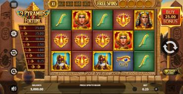 9 Pyramids of Fortune: Slot machine