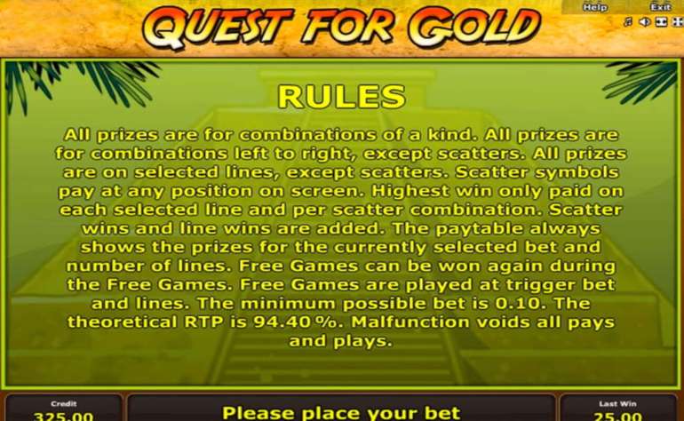 in Quest for Gold Quest for Gold