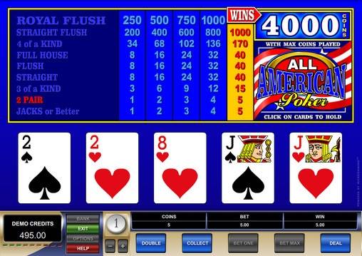 All American Video Poker online
