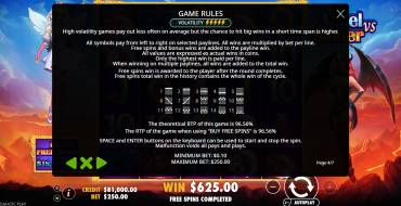 Angel vs Sinner: Payout table