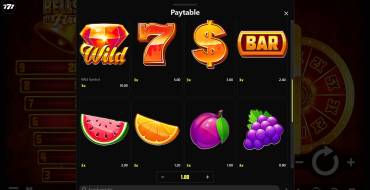 Bells of Fire: Payout table