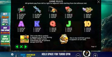 Big Bass Bonanza 1000: Payout table