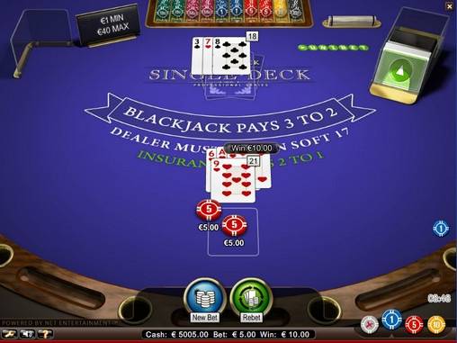 Blackjack Single Deck online