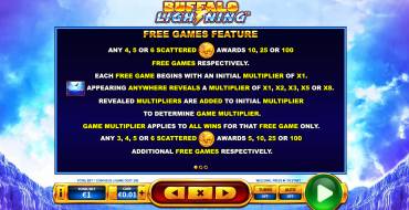 Buffalo Lightning: Free spins and/or respins