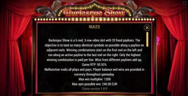 Burlesque Show: Rules