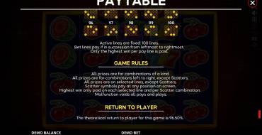 Deluxe Fruits 100: Rules
