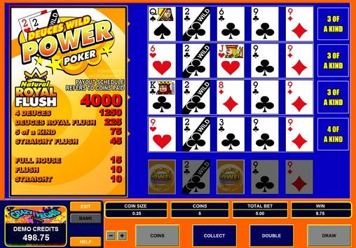 Deuces Wild Power Poker online