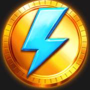 Fruit Lightning: A gold coin with a lightning bolt