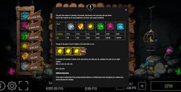 Gem Miner: Payout table