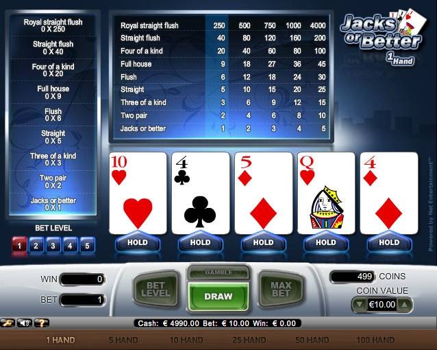 Jacks or Better  online