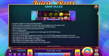 Juicy Reels: Rules