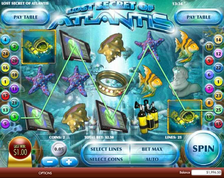 Play Lost Secrets of Atlantis slot