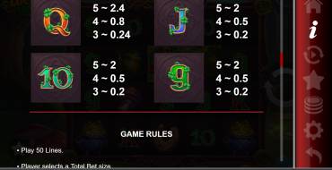 Lucky Lady Leprechaun: Payout table 2