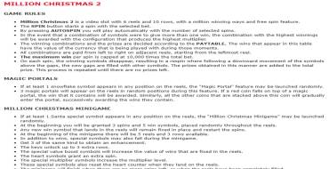 Million Christmas 2: Rules