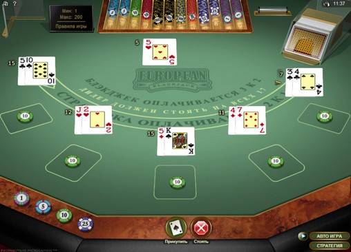 Multi-hand European Blackjack Gold online