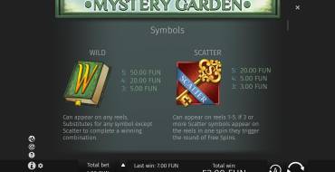 Mystery Garden: Payout table