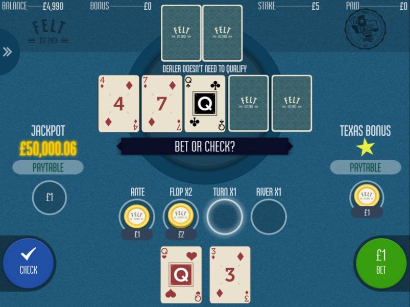 Progressive Texas Hold’em Bonus Poker