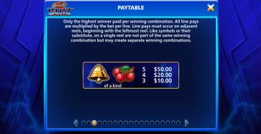 Quick Hit Blitz Blue: Payout table