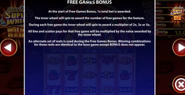 Quick Hit Super Wheel Wild Red: Free spins and/or respins