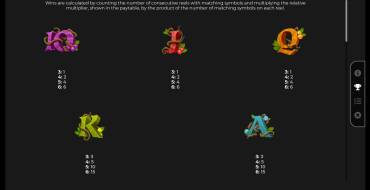 Rainbow Wilds Megaways: Payout table