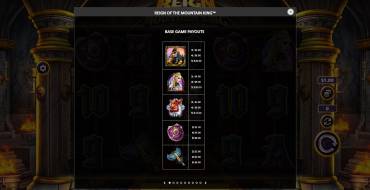 Reign Of The Mountain: Payout table