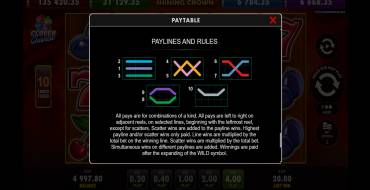 Shining Crown: Payout table
