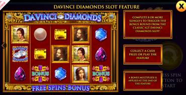 Slingo Da Vinci Diamonds: Free spins and/or respins