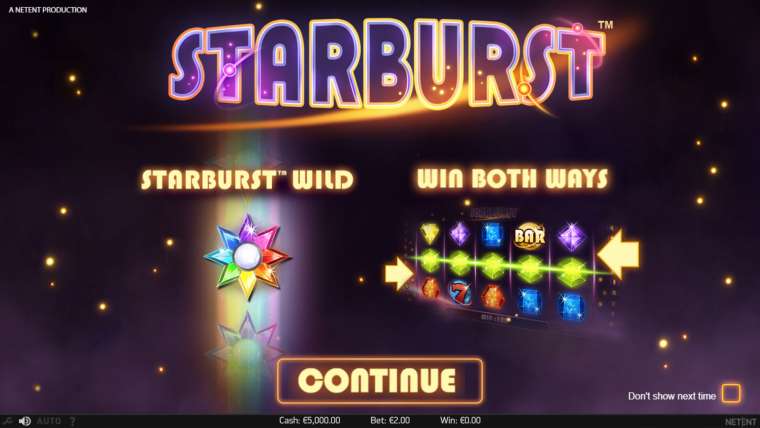 Видео покер Starburst демо-игра