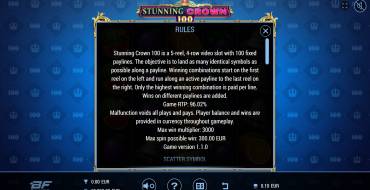 Stunning Crown 100: Rules