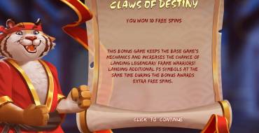 Tiger Legends: Free spins