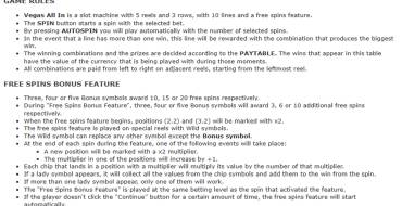 Vegas All In: Rules