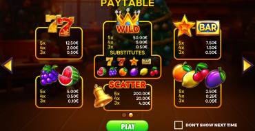 Xmas Royale 100: Payout table