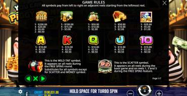 You Can Piggy Bank on It: Payout table
