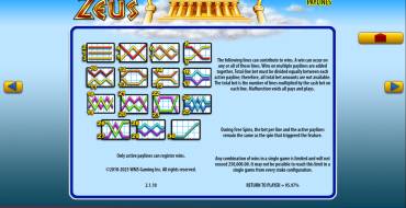 Zeus: Payout table