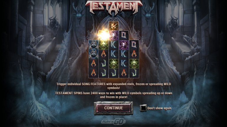 Testament slot by Play'n GO